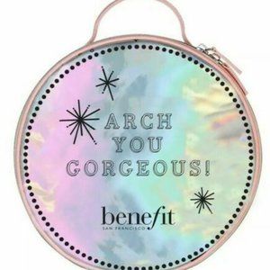 BENEFIT NWOT Round Iridescent Cosmetics Bag Zip Handle